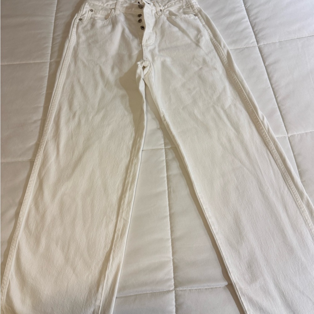 AMO Cream Cuffed Jeans